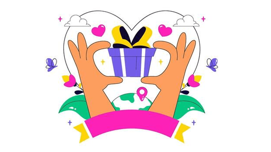 Gift box illustration for digital creator gifting
